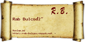 Rab Bulcsú névjegykártya