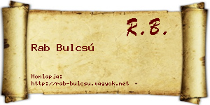 Rab Bulcsú névjegykártya